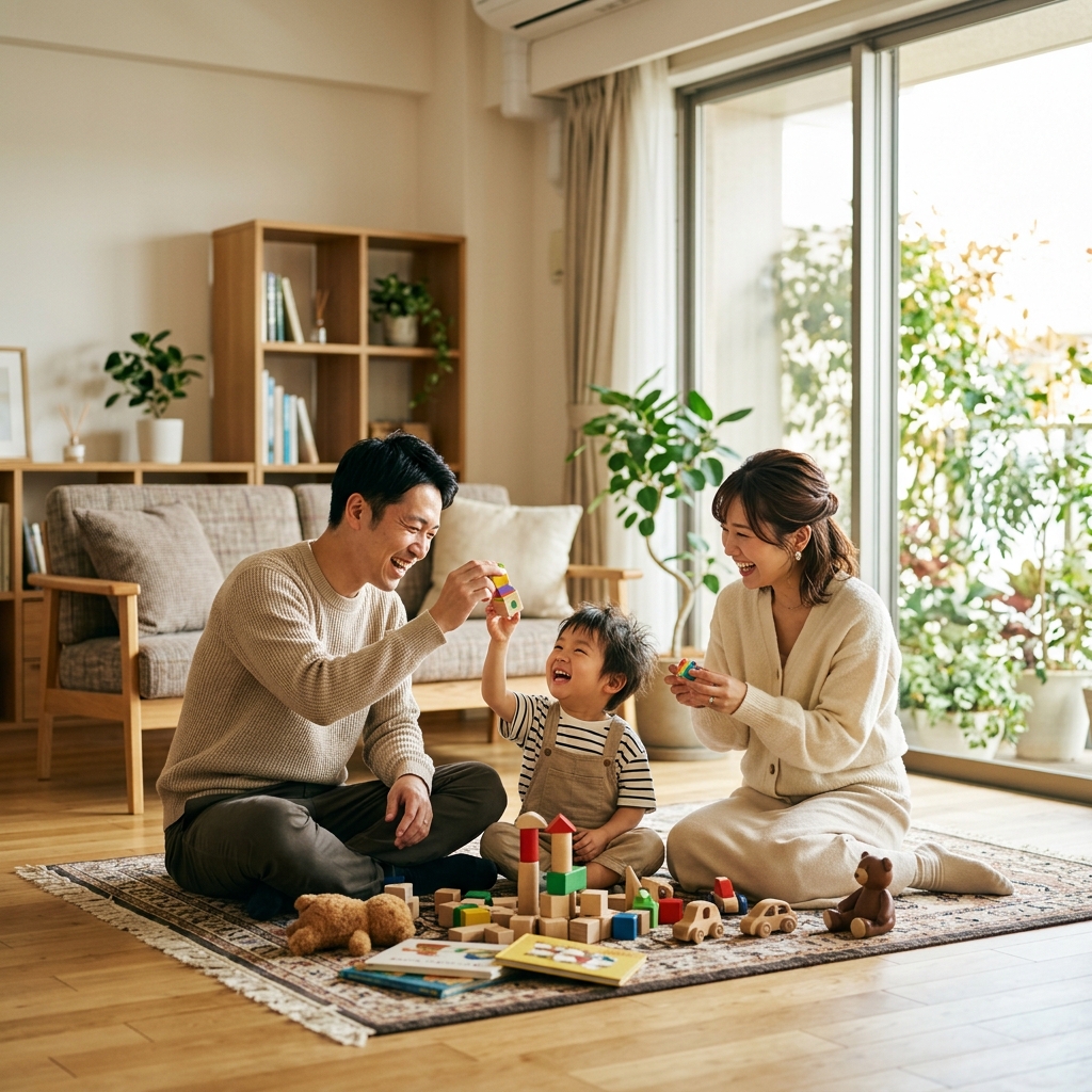 幸せな日本人家族
